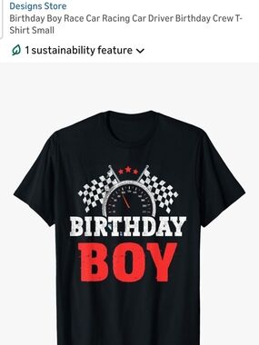 Birthday Boy Racing Graphic Tee - Black with Red & White Print